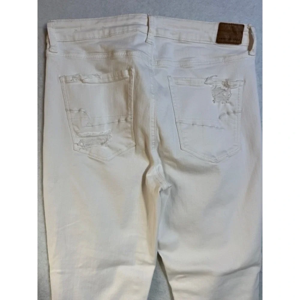 American Eagle Jeans 12‎ Super Hi-Rise Jegging Crop Next Level Stretch White